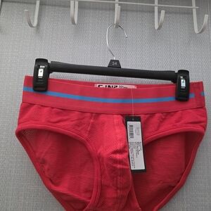 Bold Red Men's Briefs with Blue Accents